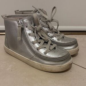 BILLY adaptive Silver Kids High-Top Sneakers